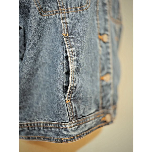 Vintage 90's BILL BLASS Jean Jacket Women's LARGE Medium Denim Wash #0098 - Picture 8 of 11